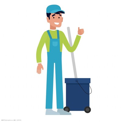 卡通清潔的工人矢量素材